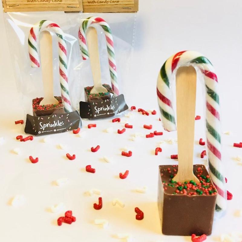 Candy Cane Chocolate Stirrer - Stirrers,Milk Chocolate