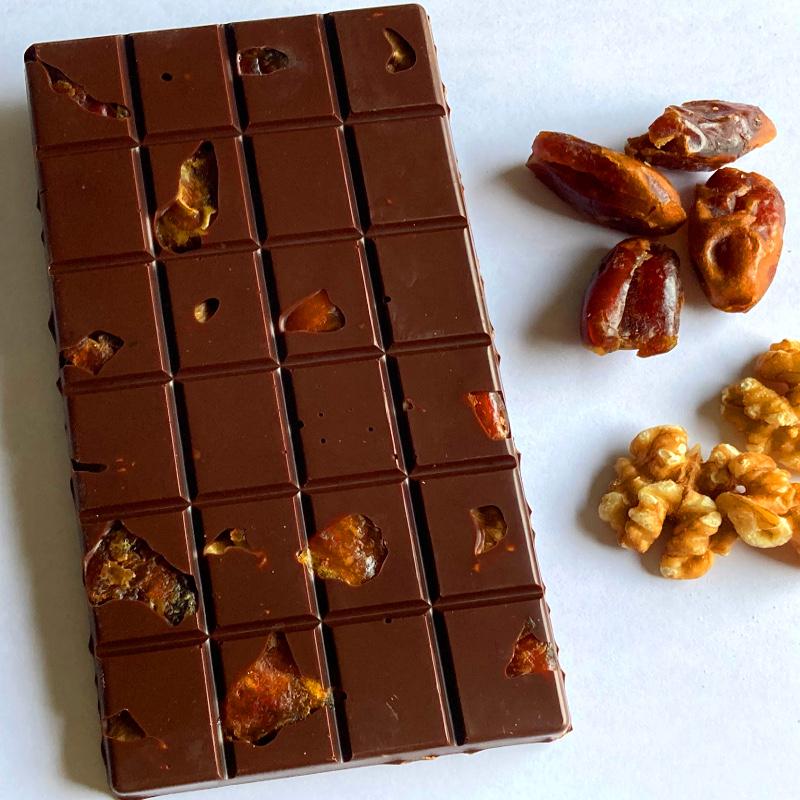 Date and Walnut Chocolate Bar - Chocolate Bars, Dark Chocolate