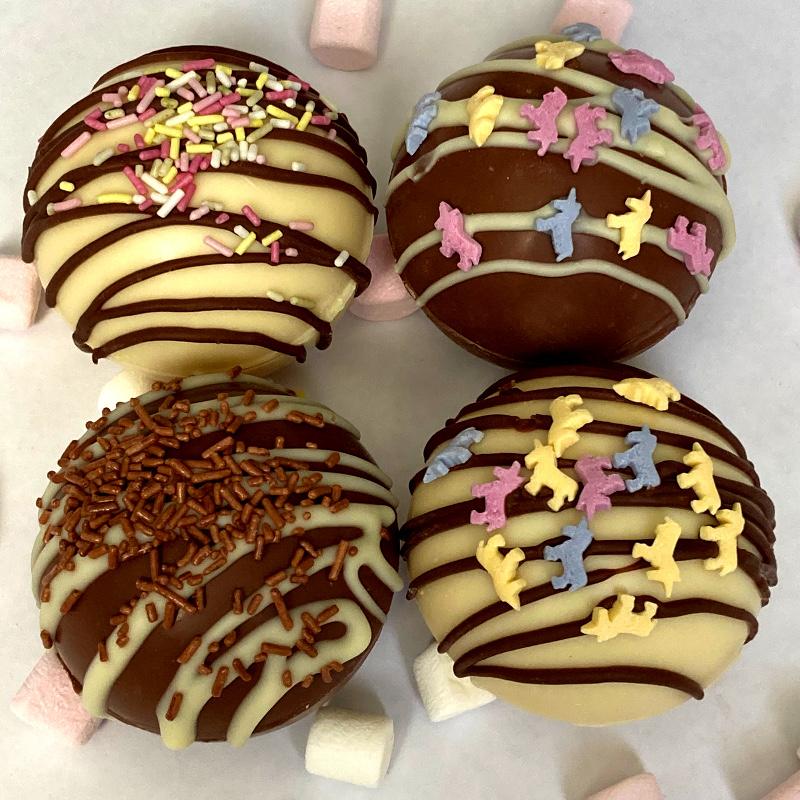 Set of 4 Mixed Chocolate Bombes - Chocolate Bombes, Gift Sets,Milk Chocolate, White Chocolate