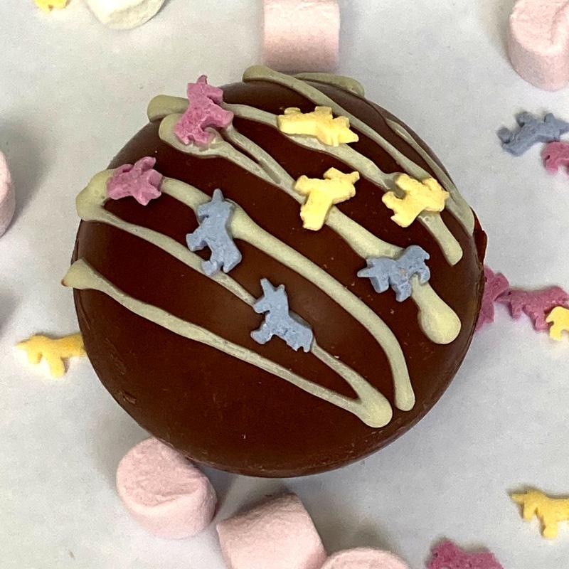 Milk Chocolate Bombe with Unicorn Sprinkles - Chocolate Bombes,Milk Chocolate