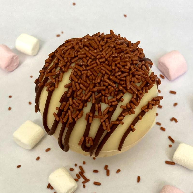 White Chocolate Bombe with Chocolate Sprinkles - Chocolate Bombes