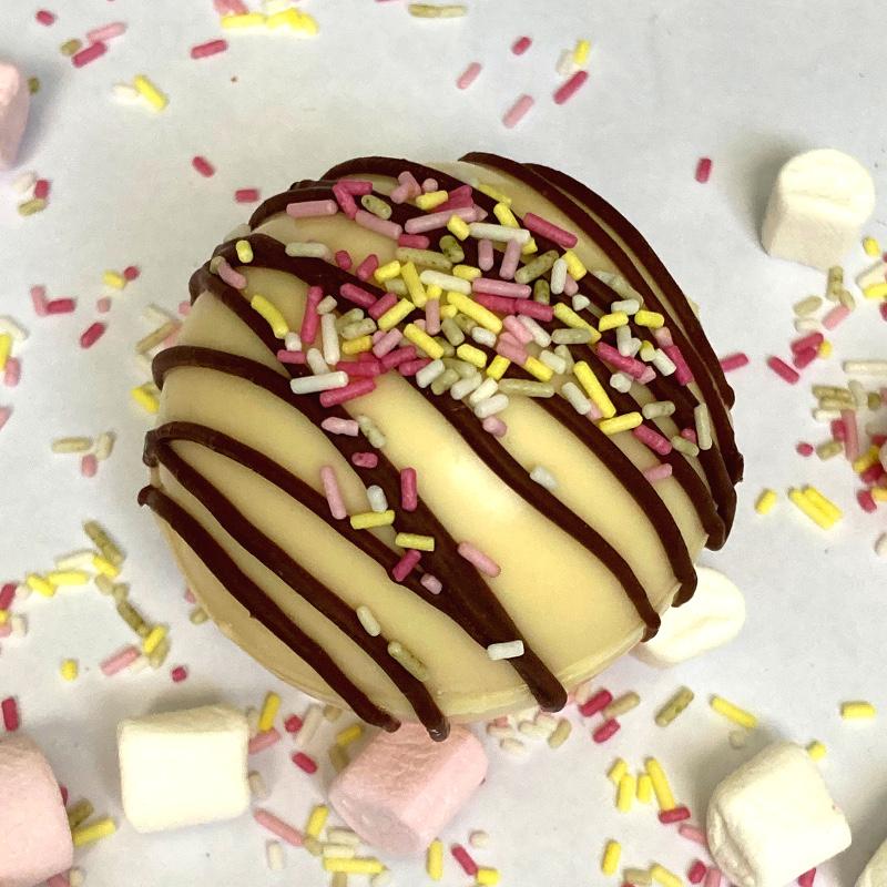 White Chocolate Bombe with Multi Coloured Sprinkles - Chocolate Bombes